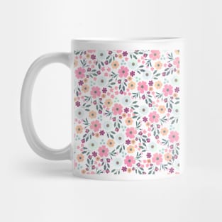 Pink flowers Botanical White Design Mug